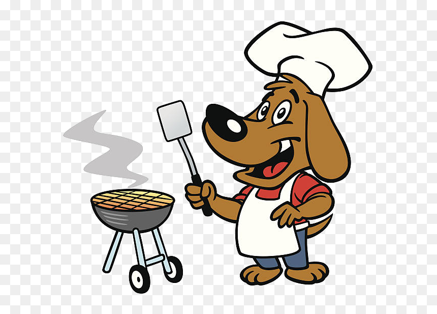 Dog Chef Clip Art - Dog Cooking Clipart, HD Png Download - bbq grill clipart png