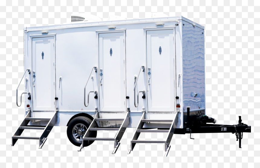 3 Station Luxury Portable Toilet Nice Porta Potty Rental - Trailer, HD Png Download - porta potty png