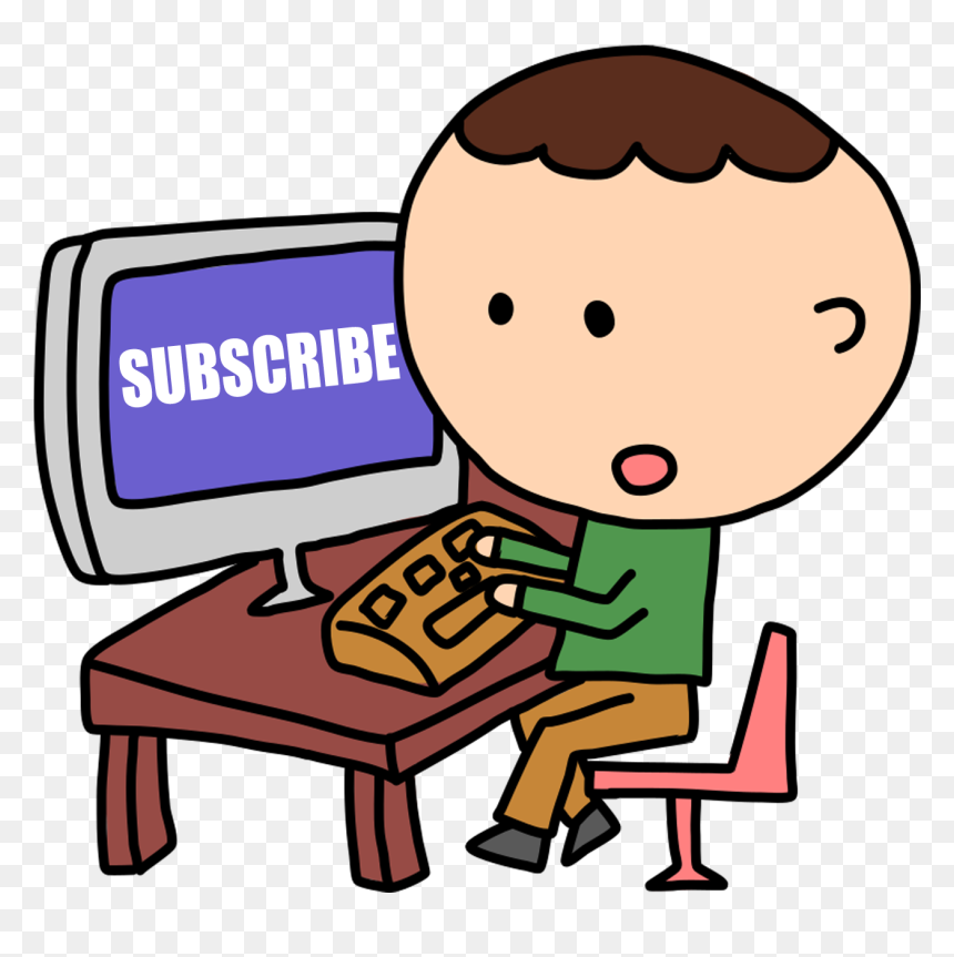 Computer Clip Cute - Use A Computer Clipart, HD Png Download - cute subscribe png