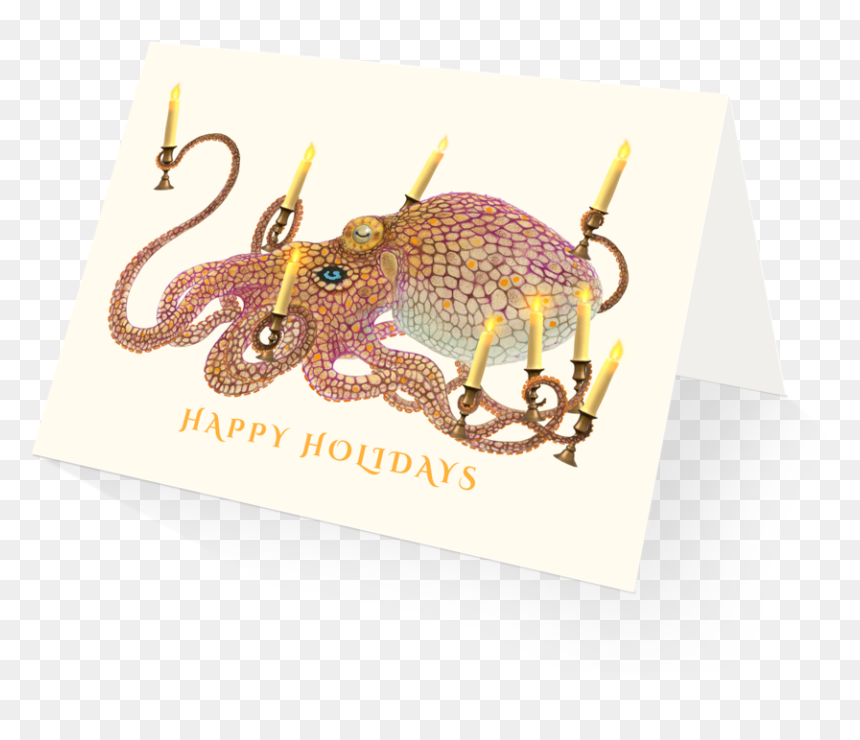 Octopus Holiday Card - Egg Decorating, HD Png Download - menora png