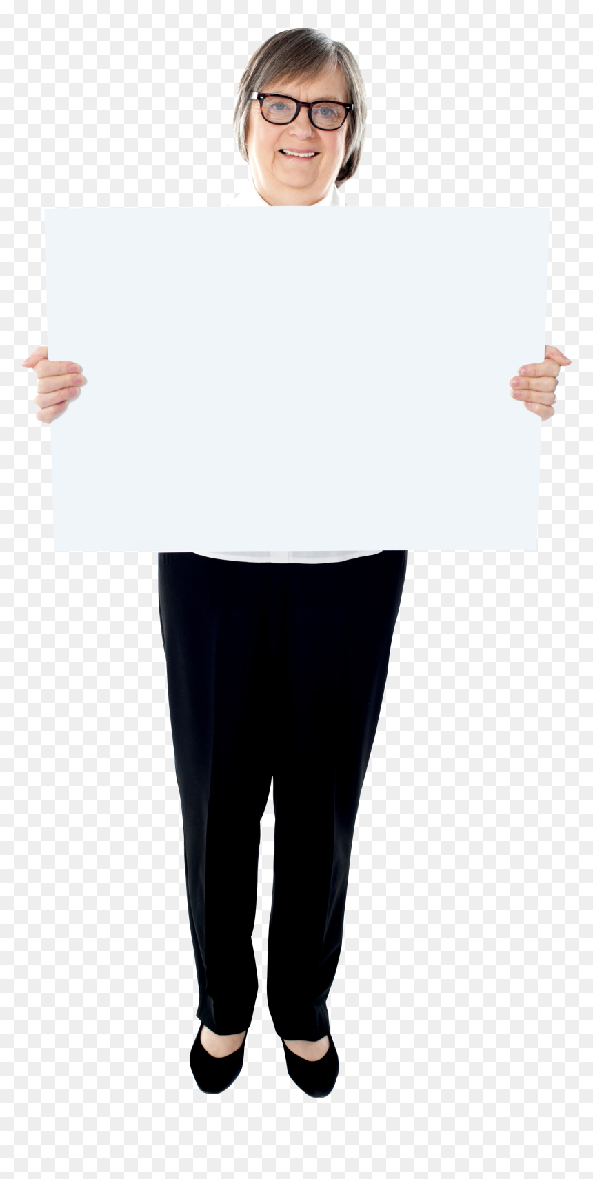 Old Women Holding Banner - Construction Paper, HD Png Download - old woman png