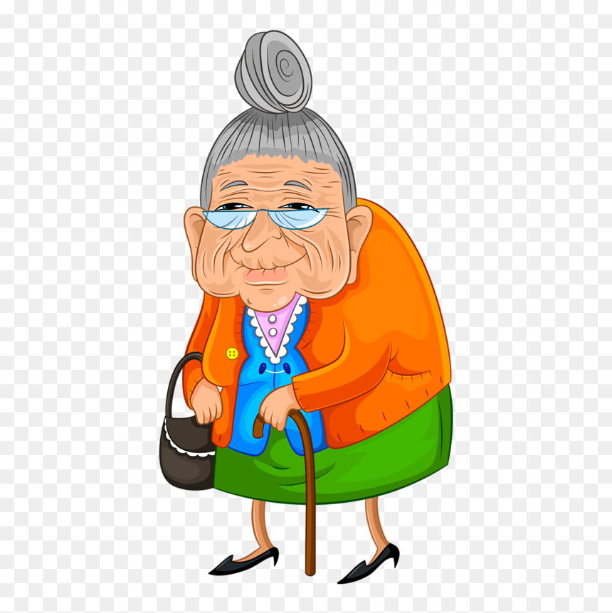 Thumb Image - Cartoon Old Lady, HD Png Download - old woman png