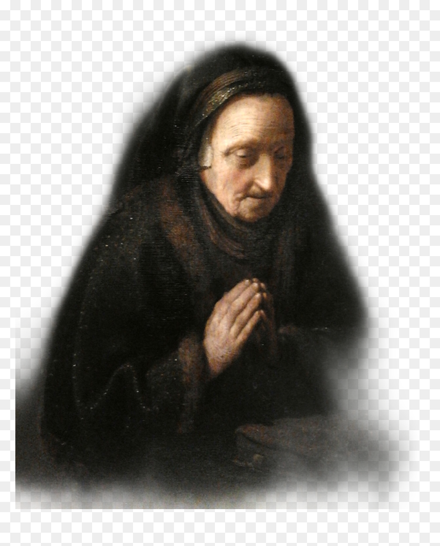 #oldwoman #woman #old #praying #people #lady #freetoedit - Rembrandt\'s Mother, HD Png Download - old woman png