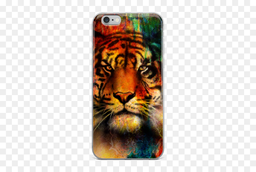 Colorful Tiger Iphone Case - Beautiful Airbrush Painting Of A Mighty Fierce Tiger, HD Png Download - tiger scratch png