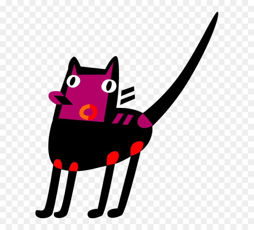 Vector Illustration Of Halloween Black Cat Associated, HD Png Download - halloween black cat png