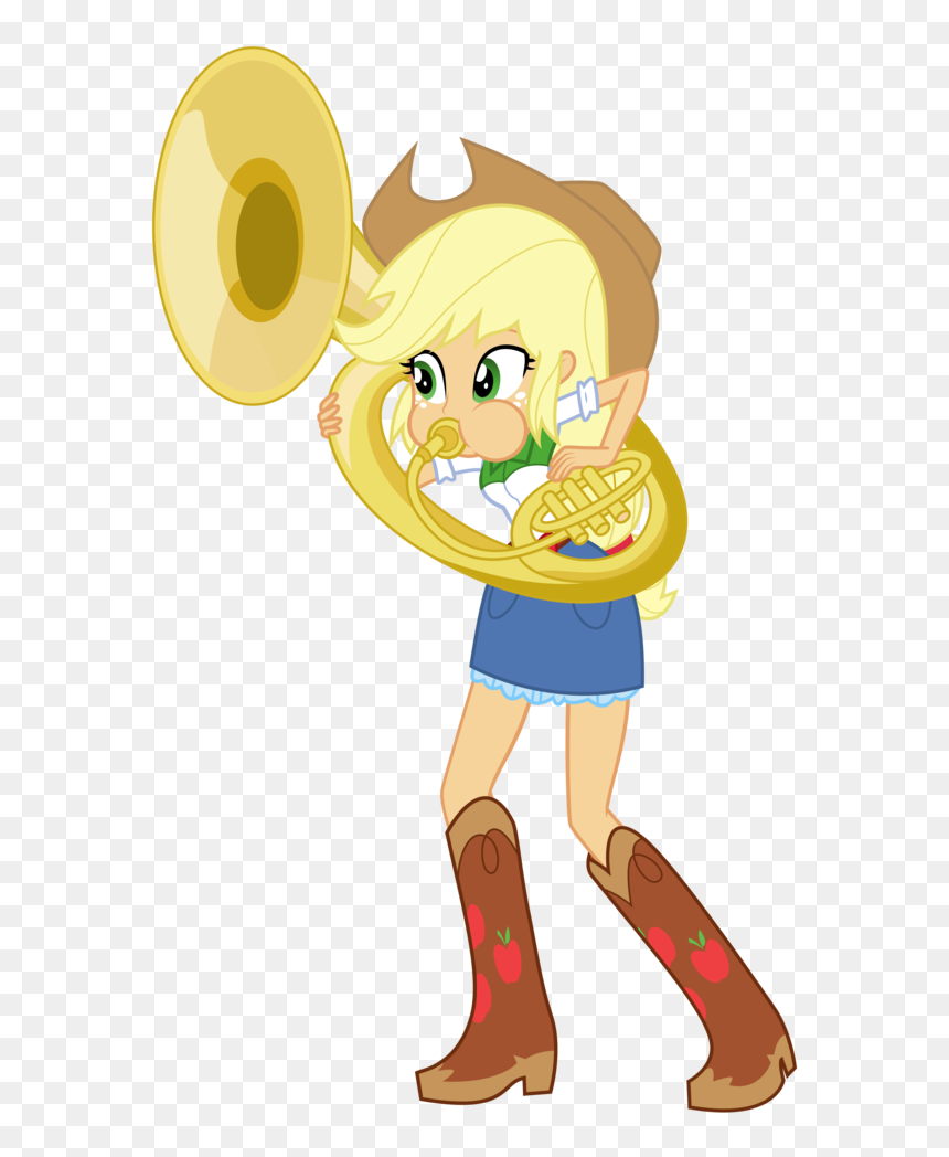 Discorded-joker, Blowing, Boots, Clothes, Cowboy Boots, - Applejack Sousaphone, HD Png Download - sousaphone png