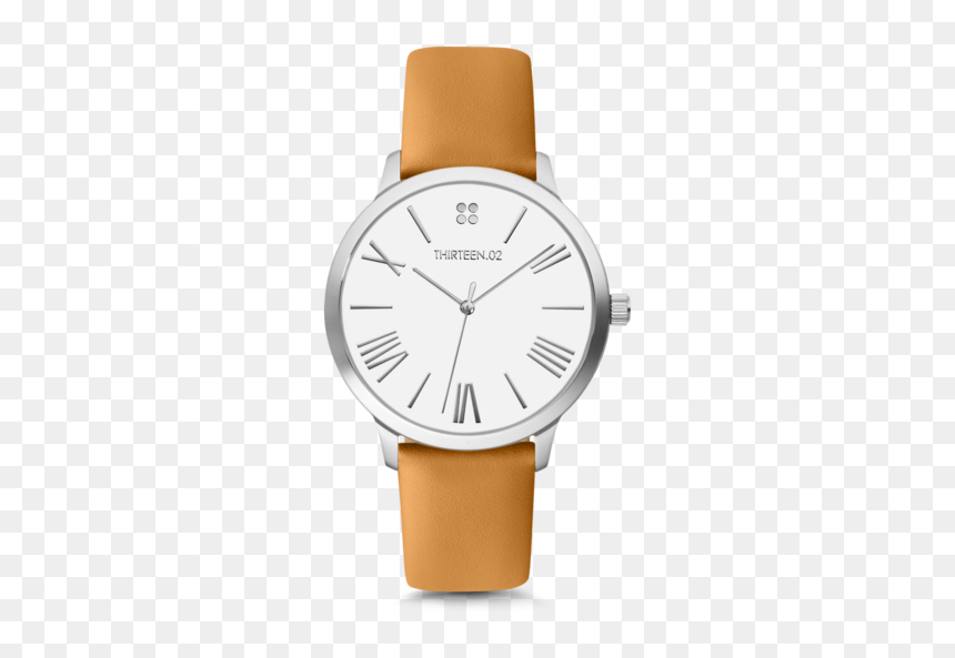 Women Black Leather Watch Silver, HD Png Download - roman numeral 2 png