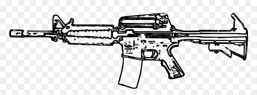 Rifle Automatic Gun Weapon Free Photo - Ar 15 Clip Art, HD Png Download - pistol silhouette png