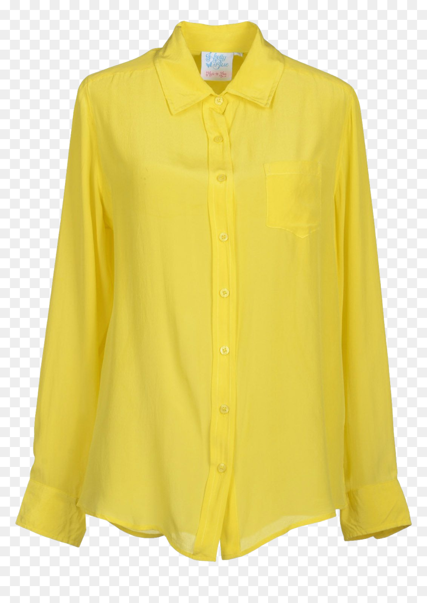 Holly Blue Yellow Silk Shirt - Silk Blouse Png, Transparent Png - yellow shirt png