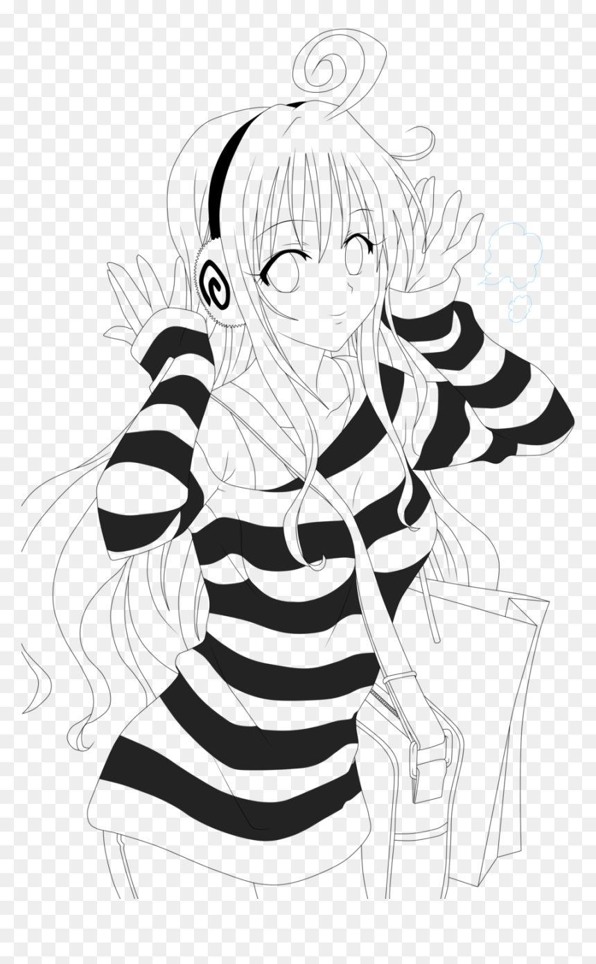 Love Ru Manga Page, HD Png Download - anime lineart png