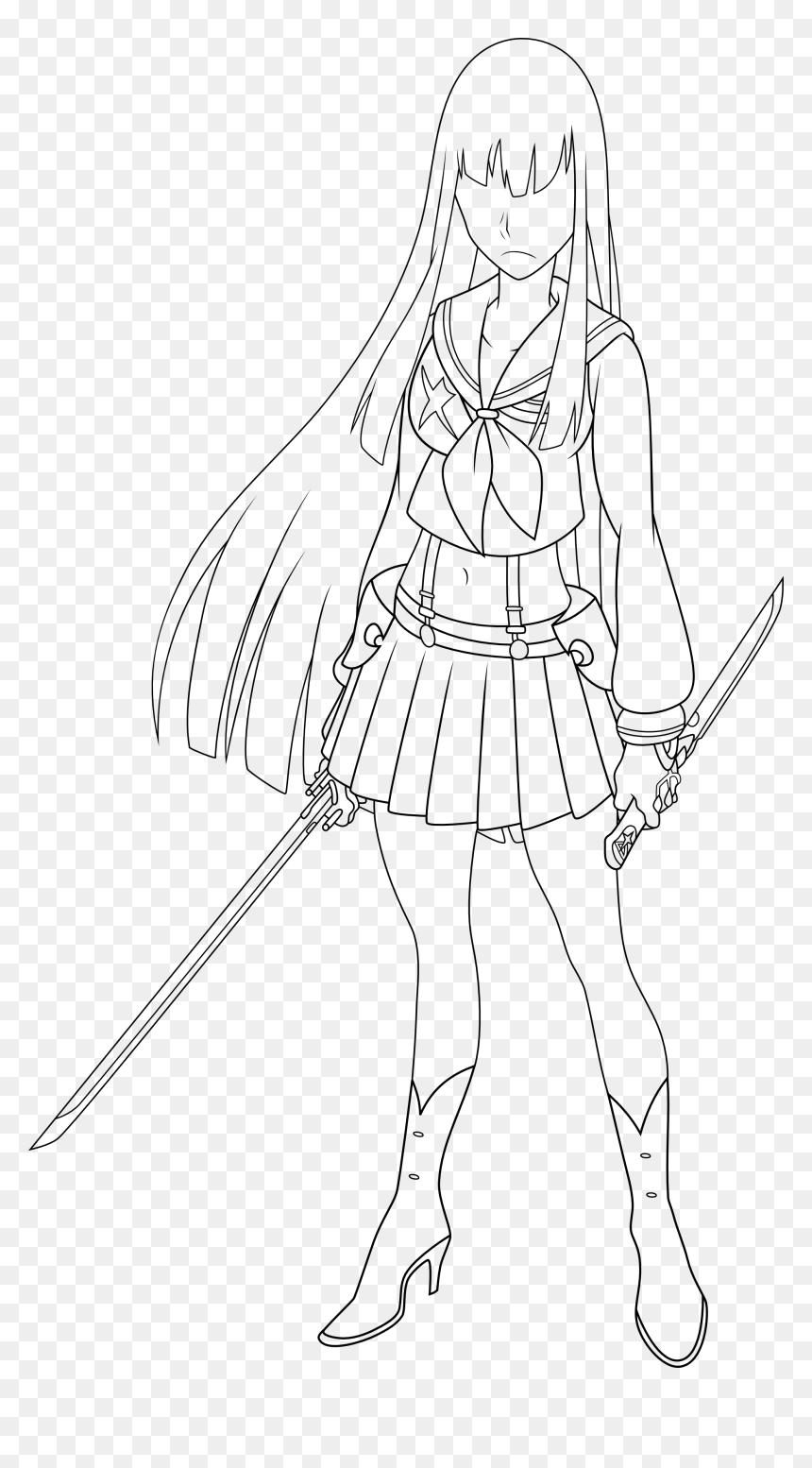 Line Art, HD Png Download - anime lineart png