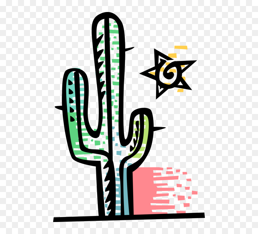 Desert Cactus Plant Image Illustration Of Vegetation, HD Png Download - desert cactus png