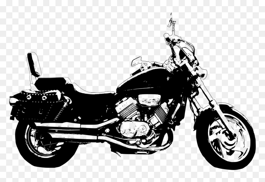 Cruiser,monochrome Photography,motor Vehicle - Motorcycle Clip Art, HD Png Download - motorcycle clipart png