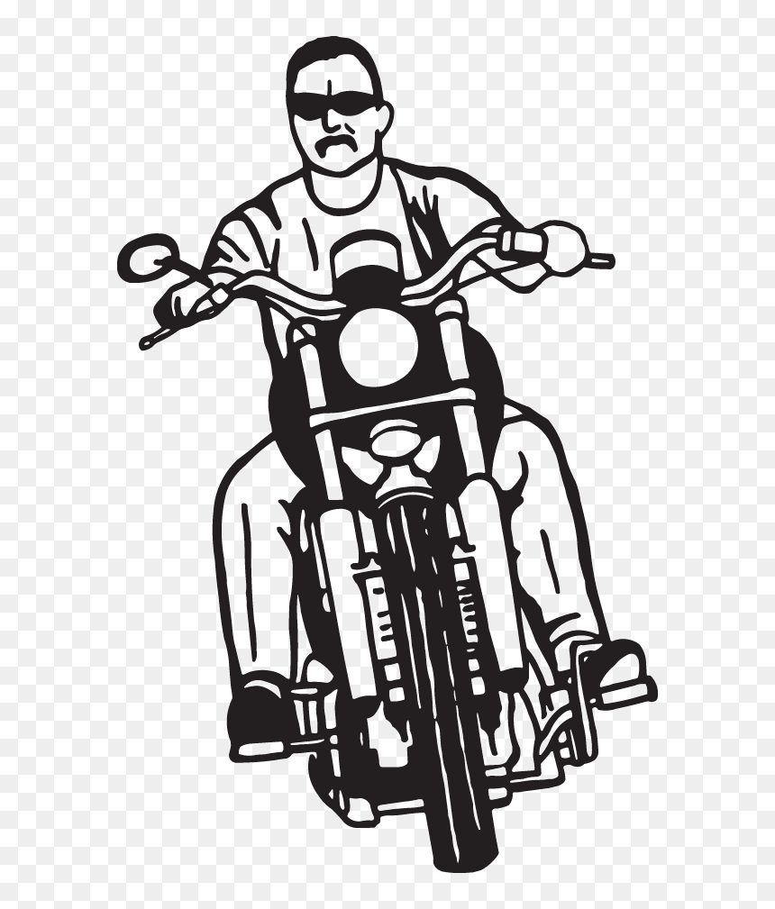 Drawing Motorcycle Chopper - Motorbike Chopper Clipart, HD Png Download - motorcycle clipart png