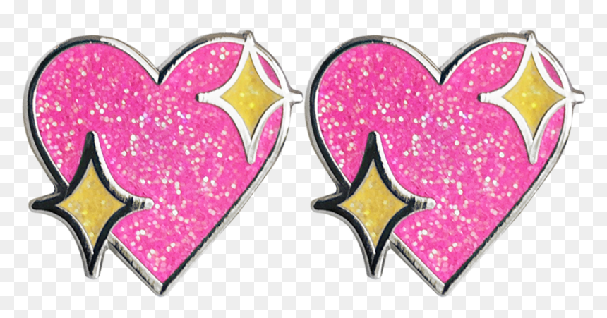 Sparkle Heart Emoji Earrings, HD Png Download - sparkles emoji png