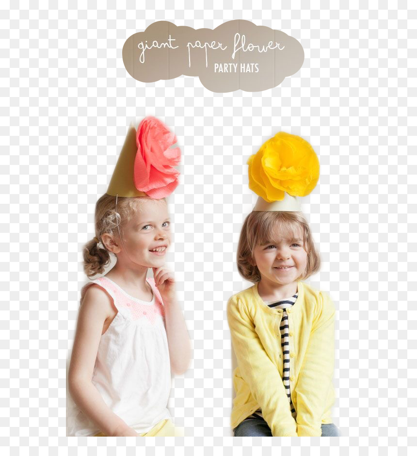 #party #hats #partyhats #freetoedit - Paper Flower Hat For Kids, HD Png Download - party hats png