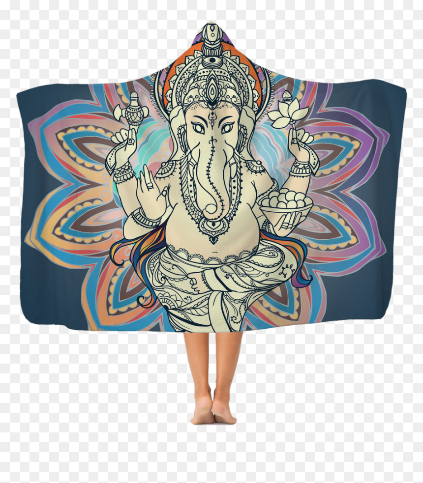 God Ganesha Premium Adult Hooded Blanket - Happy Birthday With Elephant God, HD Png Download - ganesha png