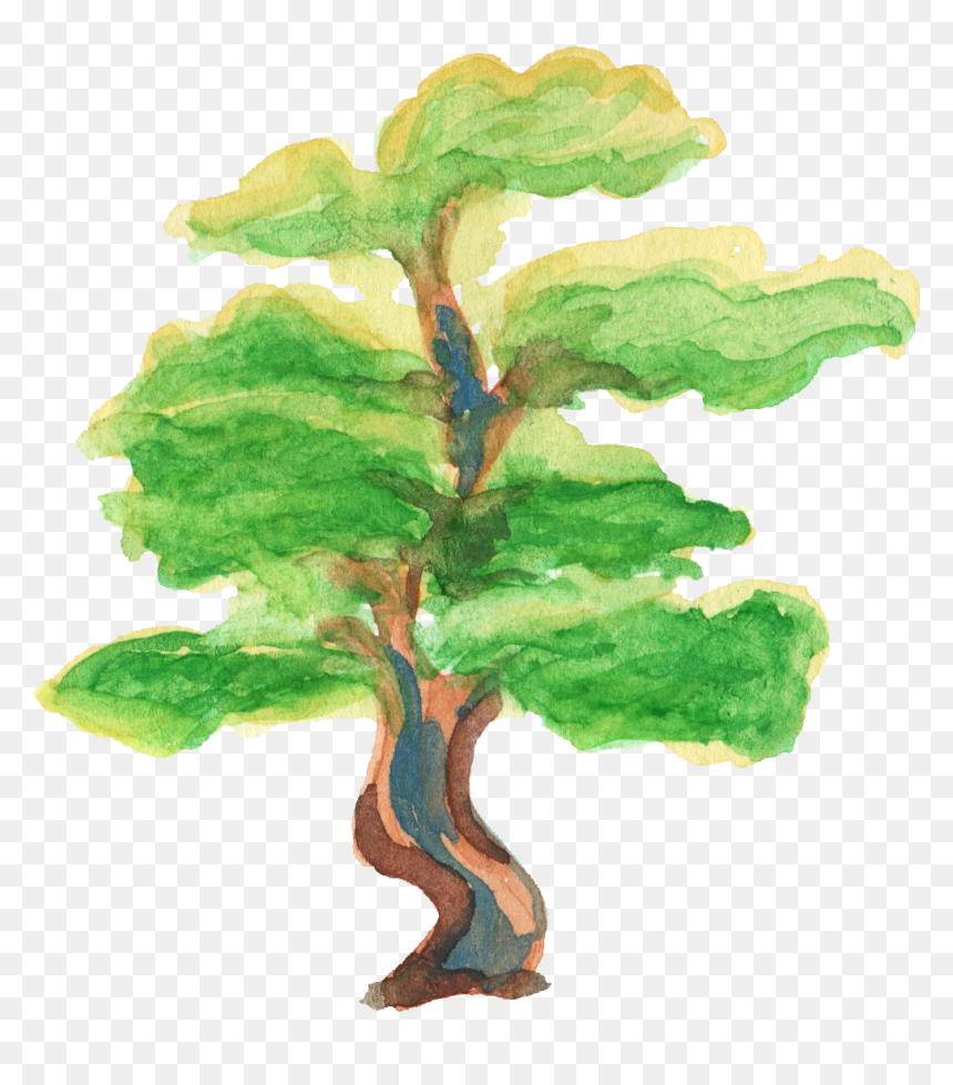 Watercolor Tree Oak Free, HD Png Download - wood.png