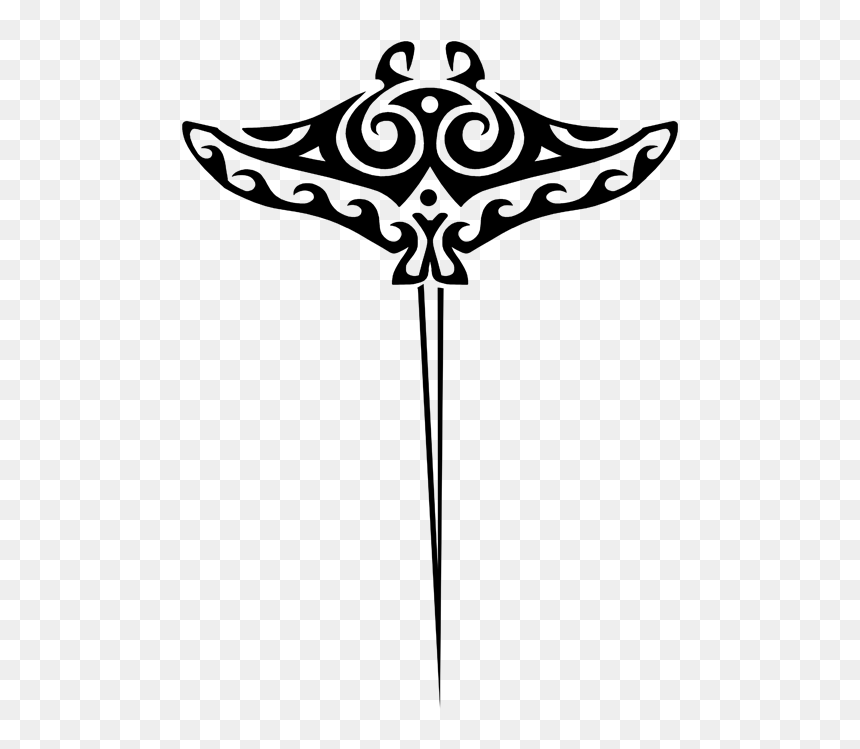 Tribal Manta Ray Tattoo, HD Png Download - moana png