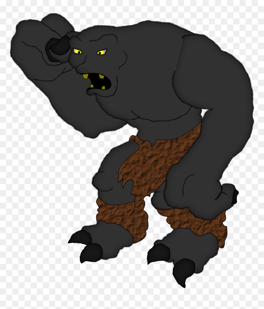 Monster Black Cartoon Png, Transparent Png - troll face png