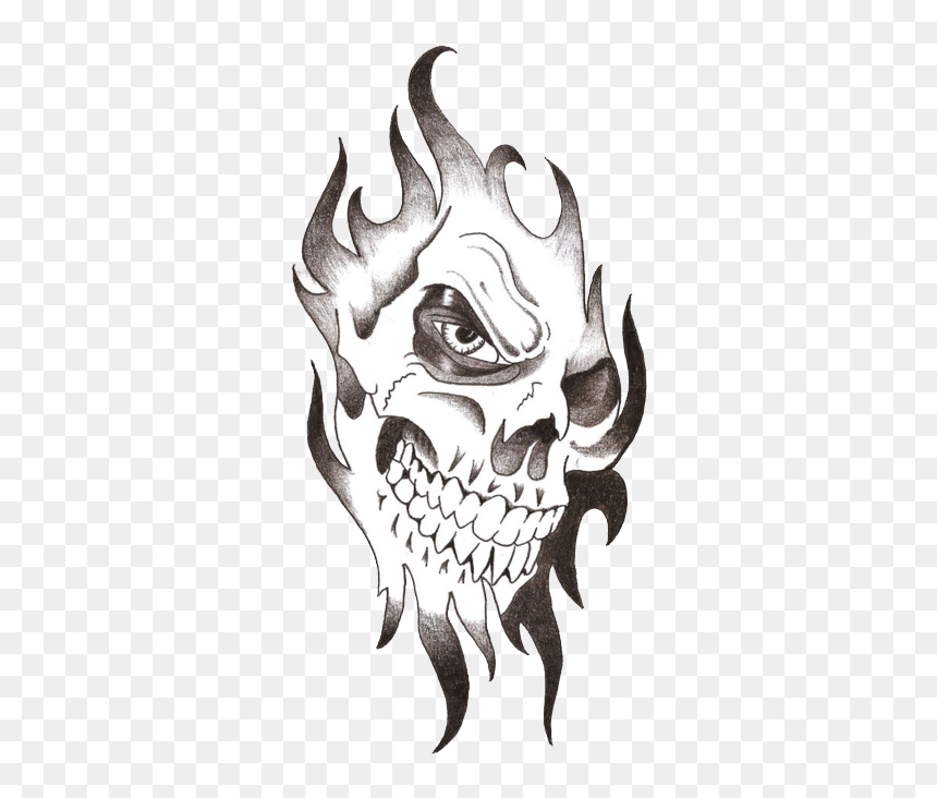 Skull Tattoo Png, Transparent Png - tattoo png