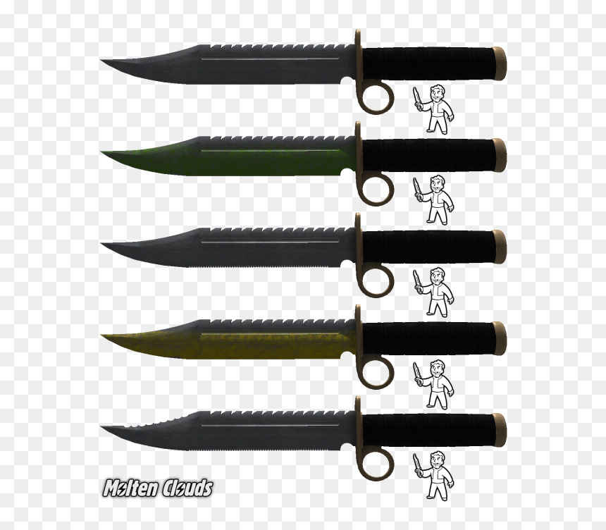 New Vegas Mod Combat Knife, HD Png Download - knife png