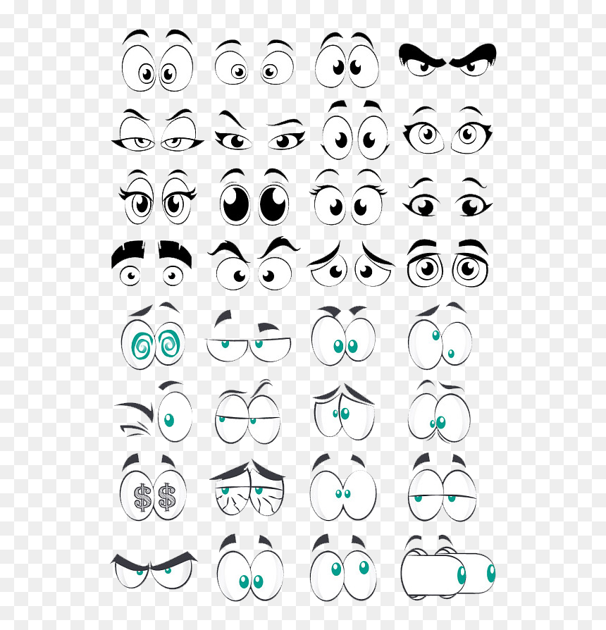 Comic Cartoon Eyes, HD Png Download - eyes png
