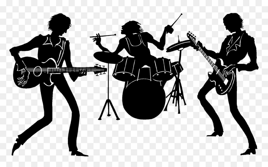 Silhouette Rock Band, HD Png Download - rock png