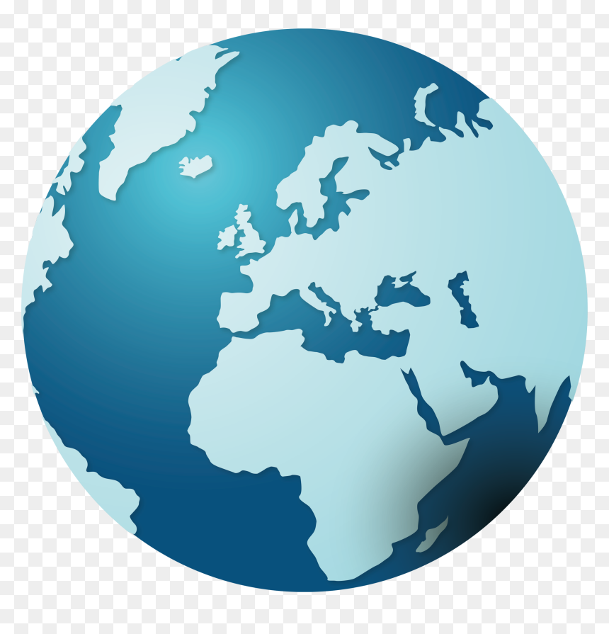 Globe Black White Png, Transparent Png - world map png