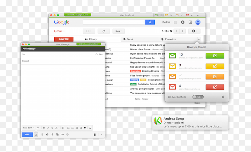 Kiwi Gmail, HD Png Download - gmail png