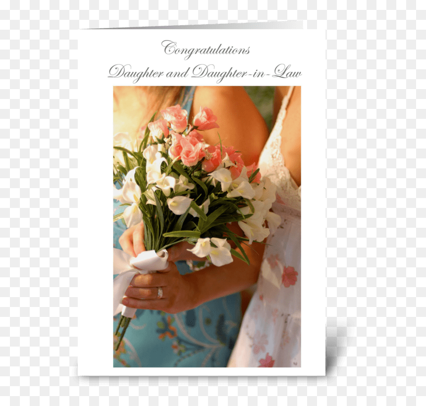 Congratulations Daughter & Daught In Law Greeting Card - Angel Flowers, HD Png Download - congratulations images with flowers png