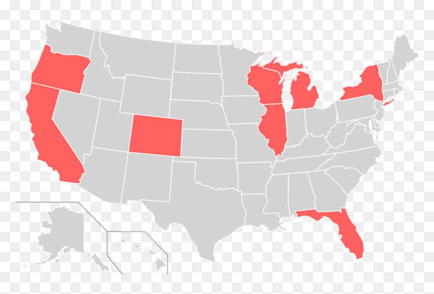 John F. Kennedy Library, HD Png Download - map of usa png