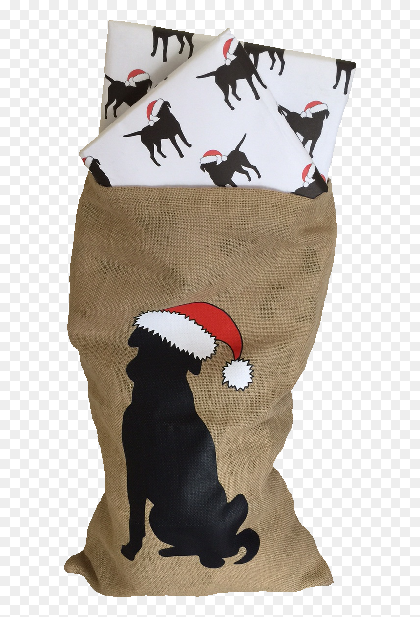 Hessian Christmas Sack With Image Of Labrador In Santa - Otter, HD Png Download - santa sack png