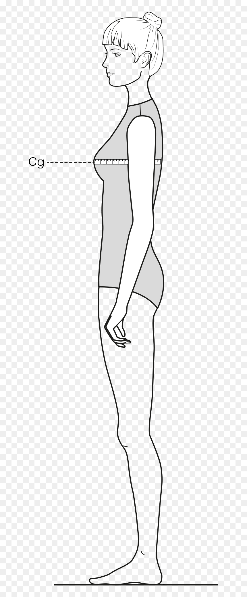 This Figure Shows The Measurement Of The Chest Girth - Standing, HD Png Download - person taking photo png