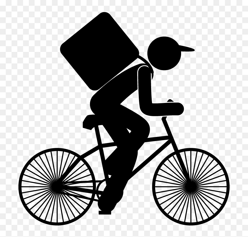 Food Delivery Service - Doodle Bicycle, HD Png Download - uber eats png