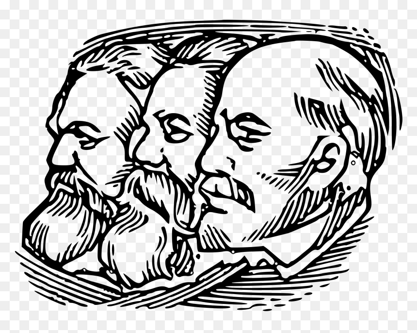 Transparent Party Clipart Black And White - Marx Engels Lenin Png, Png Download - marx png