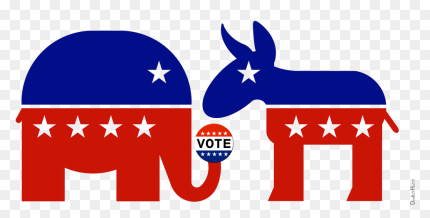 Election Day 2017 Gives Hope For The Future Of America - Donkey And Elephant Voting, HD Png Download - democrat symbol png