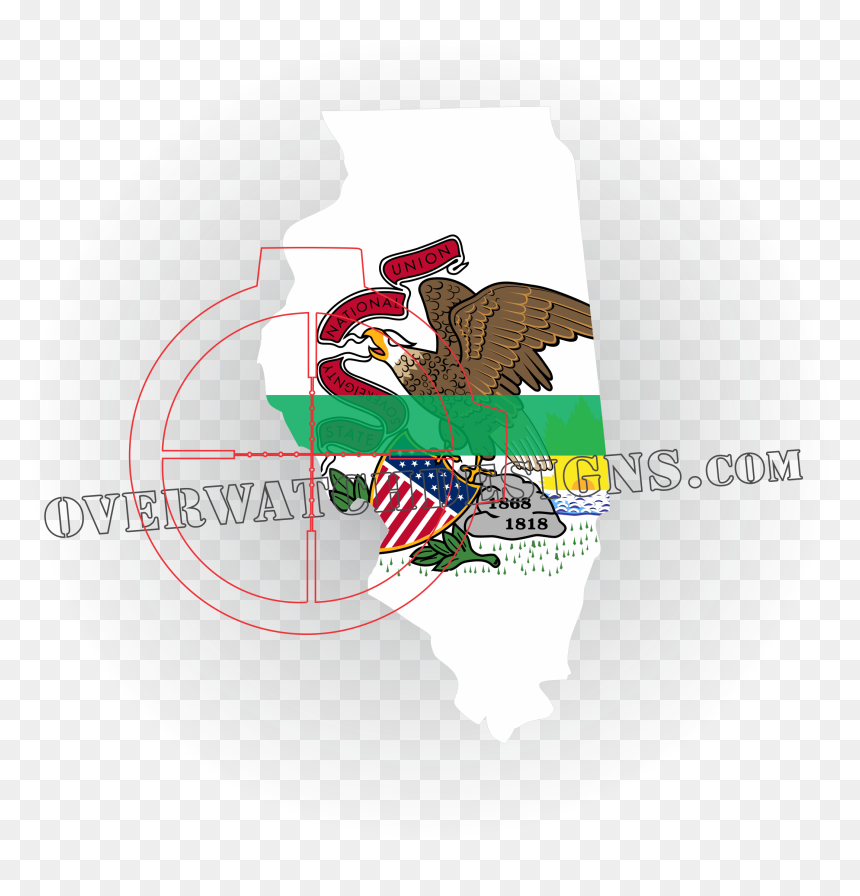 Illinois Thin Line Sticker - Illinois State Seal, HD Png Download - line sticker png