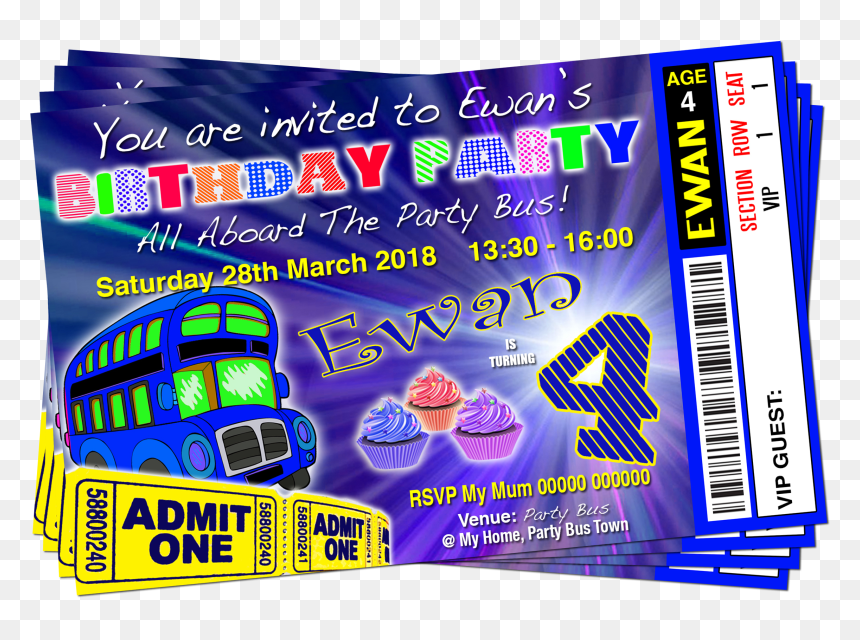 Ticket, HD Png Download - party bus png