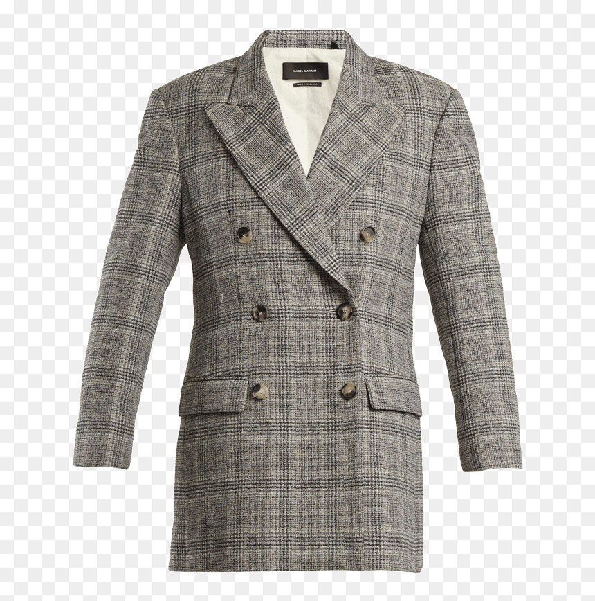 Isabel Marant Telis Double-breasted Checked Blazer - Overcoat, HD Png Download - suiting shirting png