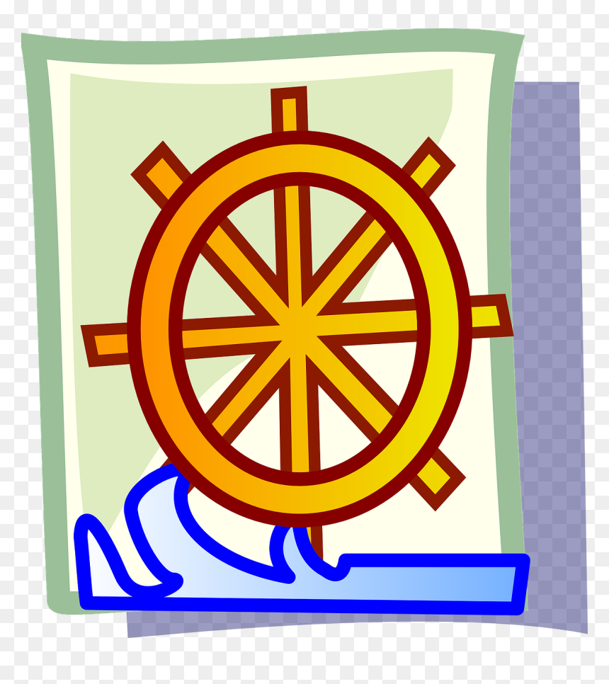 Transparent Nautical Wheel Png - Boat Steering Wheel Logo, Png Download - buddhism symbol png