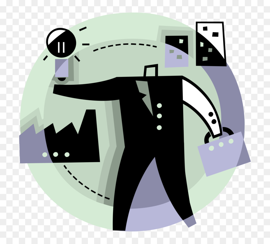 Vector Illustration Of Businessman With Electric Light - Graphic Design, HD Png Download - bulb symbol png