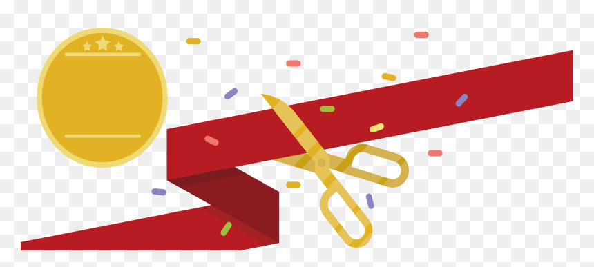 Scissors Cutting Golden Ceremony - Scissors Cutting Ribbon Png, Transparent Png - scissors cutting png
