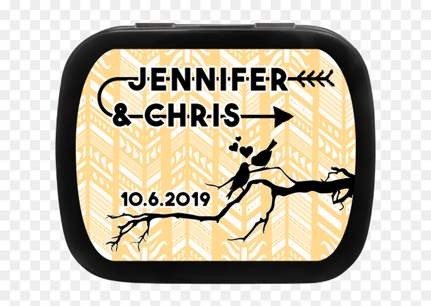 Love Birds Personalized Wedding Mint Tins - Tree, HD Png Download - wedding love birds png