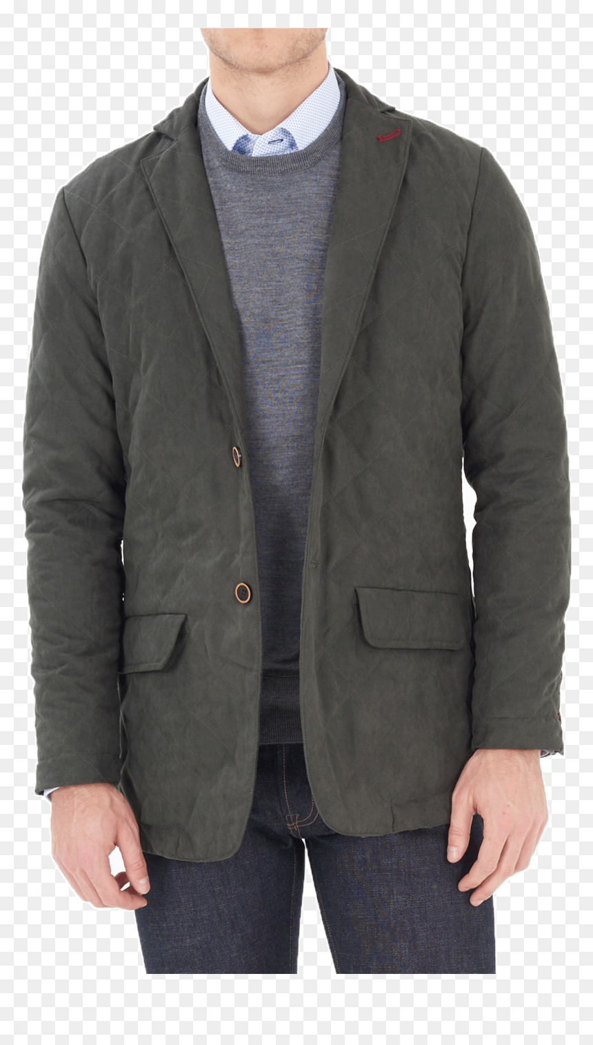 The Stormy Quilted Blazer Coats - Cole Haan Washed Lambskin Moto Jacket, HD Png Download - jeans button png
