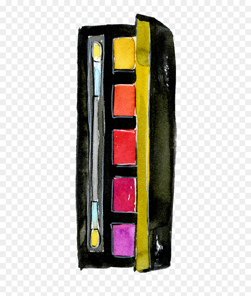 Hand Painted Five Color Makeup Box Png Transparent - Visual Arts, Png Download - color hand png