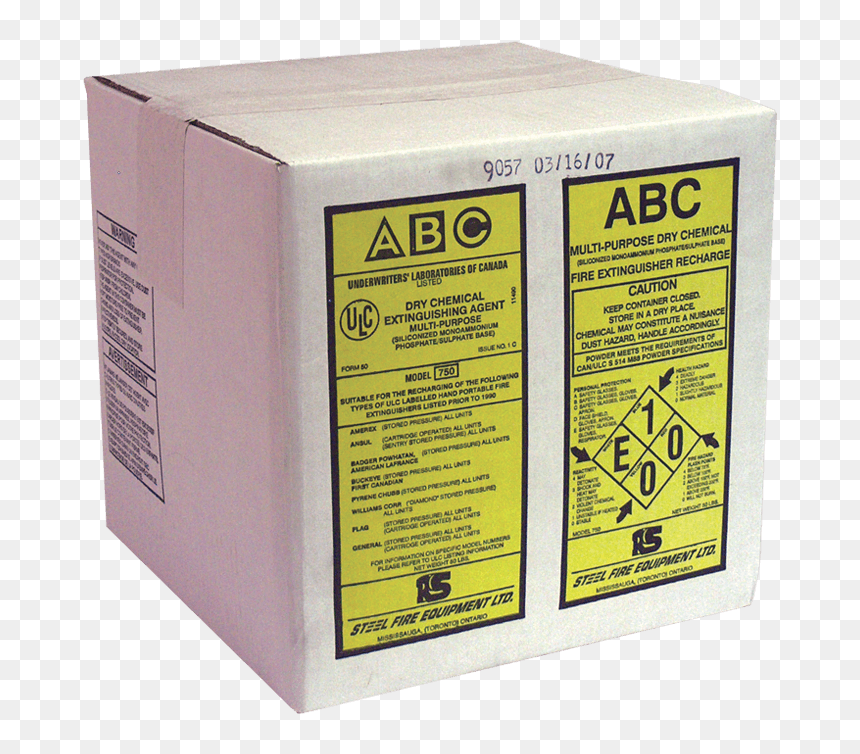 Ulc Classified Abc Dry Chemical, 50 Lb Carton - Box, HD Png Download - fire dust png