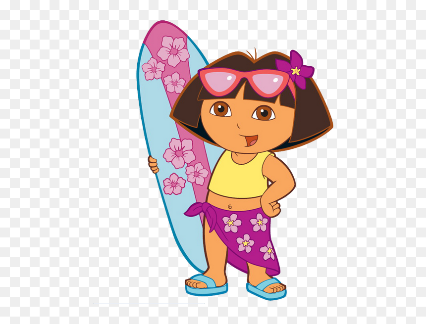 Dora The Explorer - Dora The Explorer Surfing, HD Png Download - famous cartoon characters png