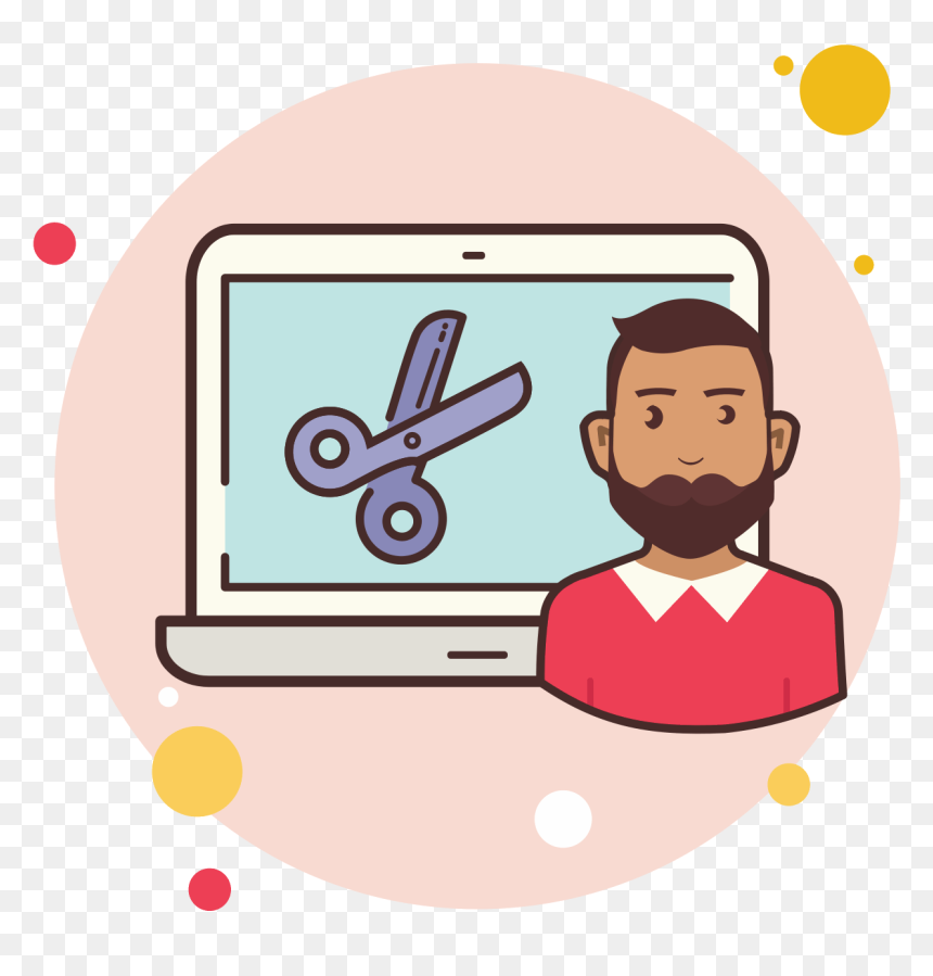 Man Laptop Scissors Icon - Icon, HD Png Download - scissor icon png