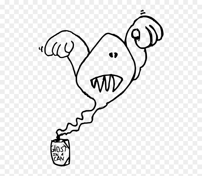 Ghost In A Can - Line Art, HD Png Download - ghost hand png